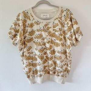 The Great Short Sleeve Sweatshirt in Floral Chamomile Women’s Size 2 / Medium